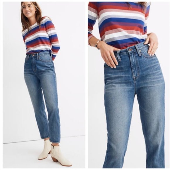 Madewell The Momjean in Downey Wash Size 26 - Picture 3 of 11